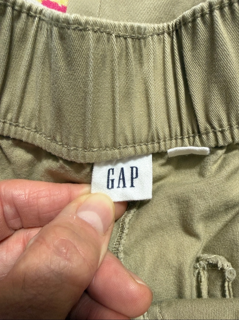 GAP Easy Wide Leg Khaki Elastic Waist Size: M Inseam: 26” - Picture 4 of 7